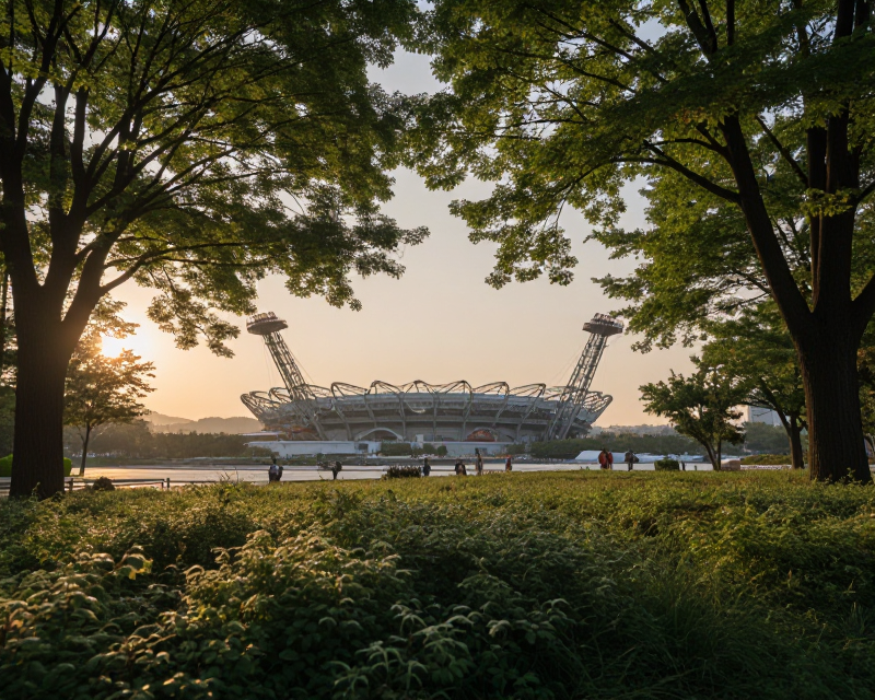 Serene Seoul Olympic Park Morning