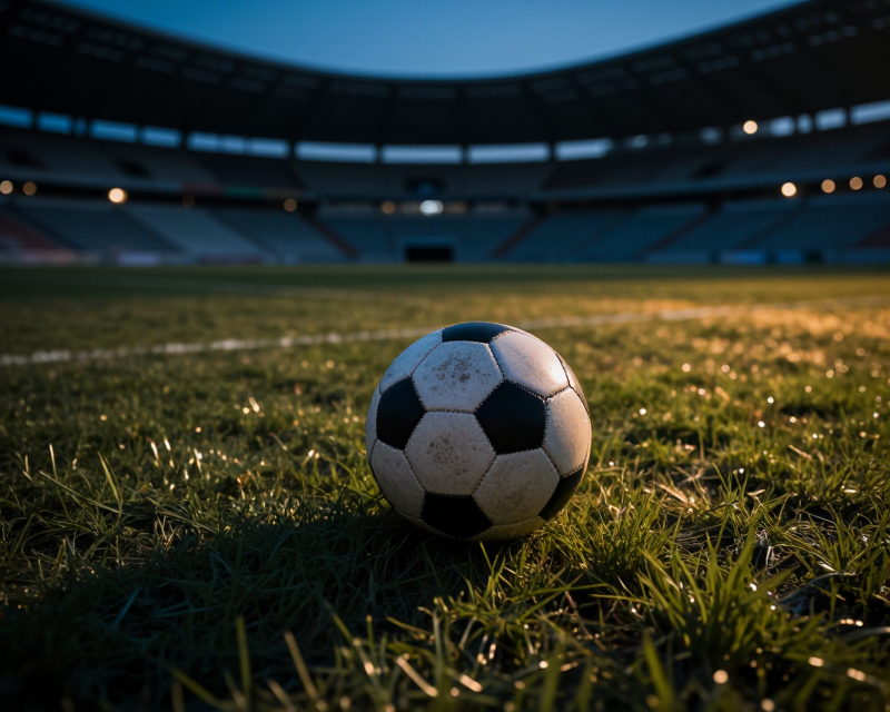 Melancholic Football Stadium at Twilight