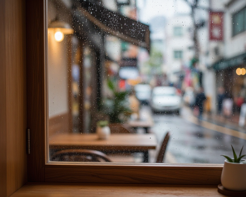 Rainy Window View