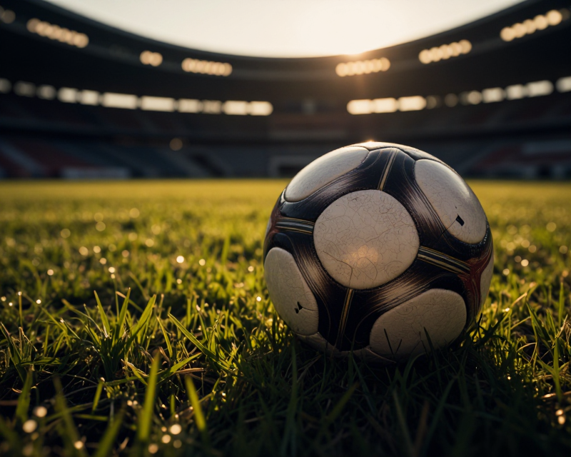 Cinematic Soccer Ball on Pitch
