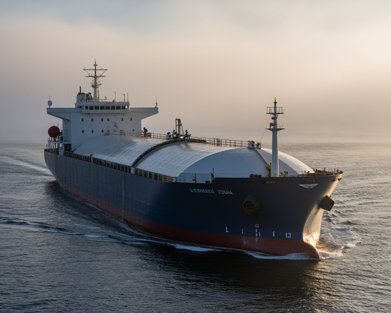 LNG Tanker in Misty Sea