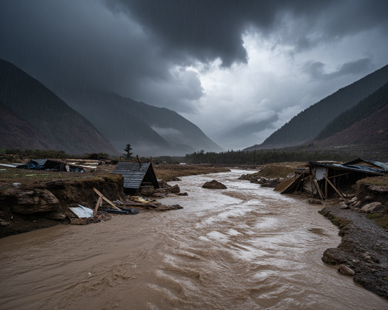 Nepal Flood Scene
