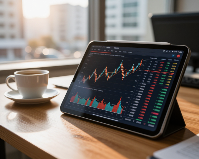 Financial Data on Tablet