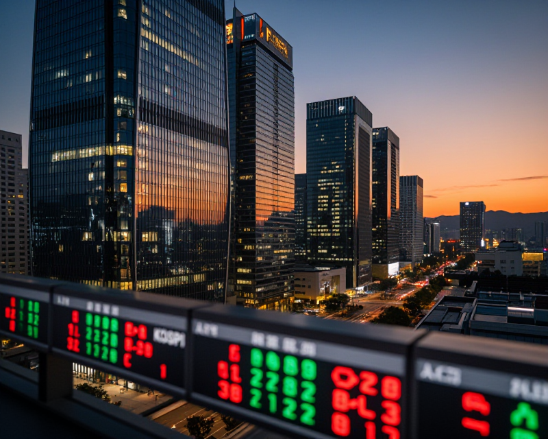 Seoul Financial District Twilight
